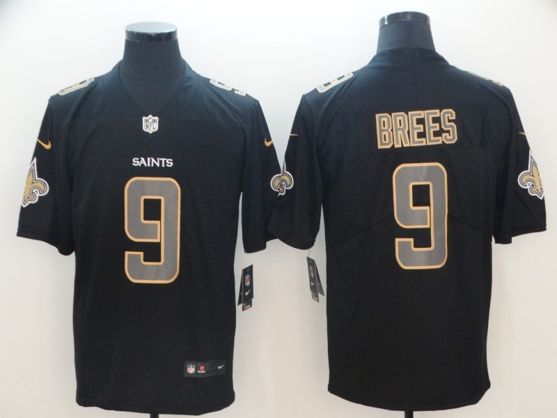 Men's New Orleans Saints #9 Drew Brees Black Authentic Jersey
